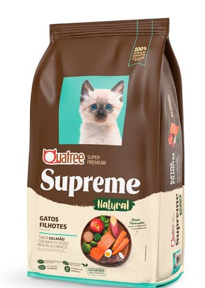 Foto do produto QUATREE SUPREME GATOS FILHOTES 1KG disponível na Agropecuária Nossos Bichos em Volta Redonda, RJ